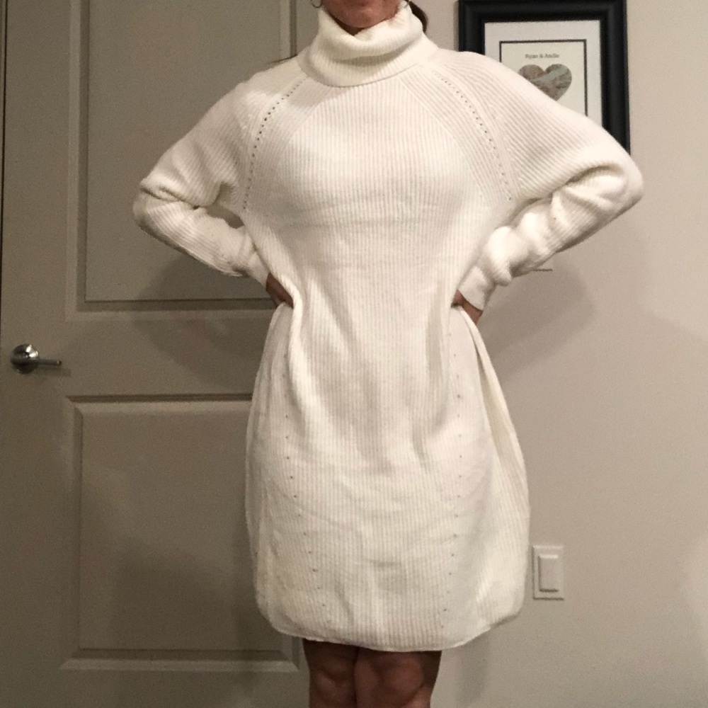 White/Ivory Sweater Dress - S/M